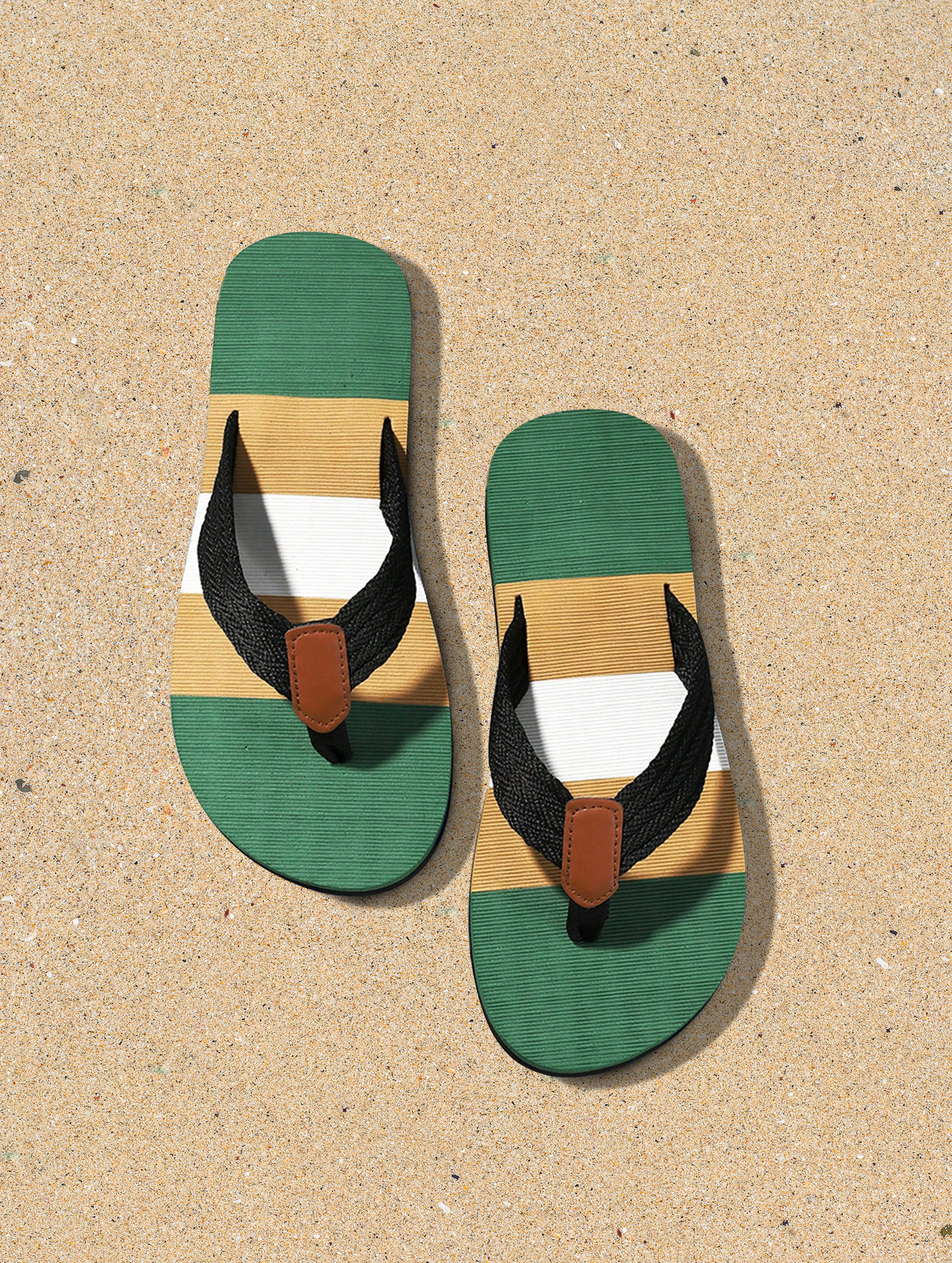 Mens-Resort-Style-Casual-Flip-Flops-1.jpg Men's Resort-Style Casual Flip Flops - Tropical Rope Detail - Image 1